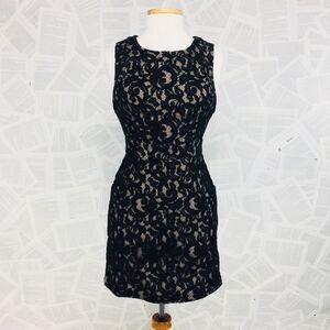 Tart Sexy Wiggle Black Lace, Taupe Dress SZ Small